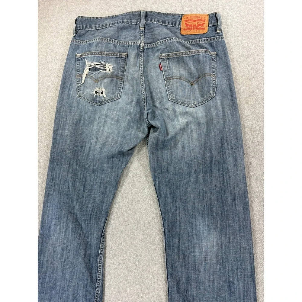 Levi's 569 Destroyed 5 Pocket Jeans‎ (Men's 36x32) Blue